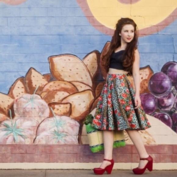 NWT Leopard print high-rise midi skirt, USA made - Picture 4 of 4